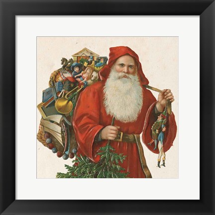 Framed Victorian Santa III Print