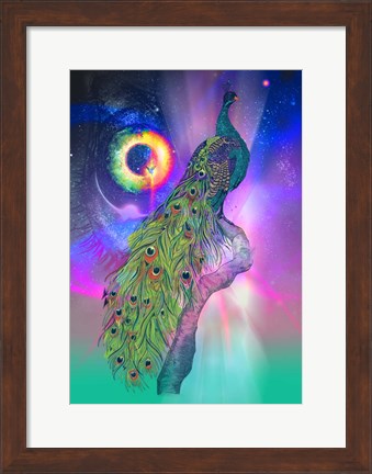 Framed Cosmic Peacock Print