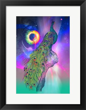 Framed Cosmic Peacock Print