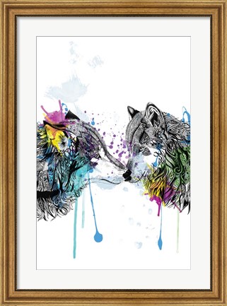 Framed Wolves Print