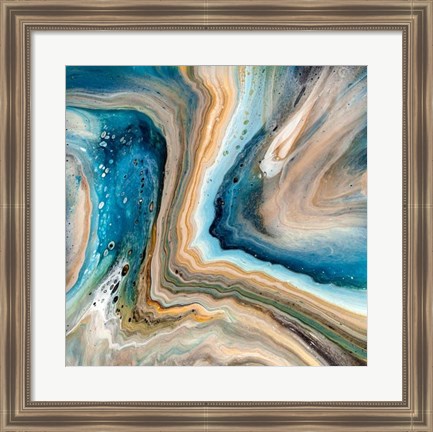 Framed Blue Agate Geode Print