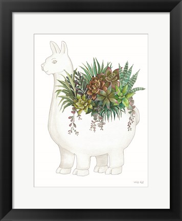 Framed Proud Llama Pot II Print