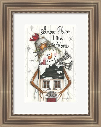 Framed Snow Place Like Home Print