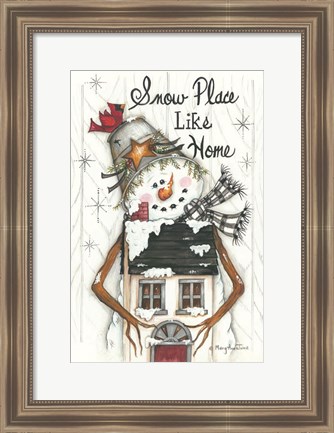 Framed Snow Place Like Home Print