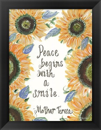 Framed Peace Mother Teresa Print