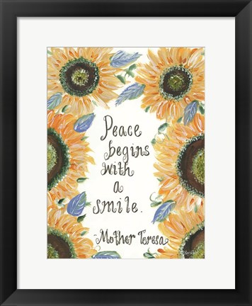 Framed Peace Mother Teresa Print