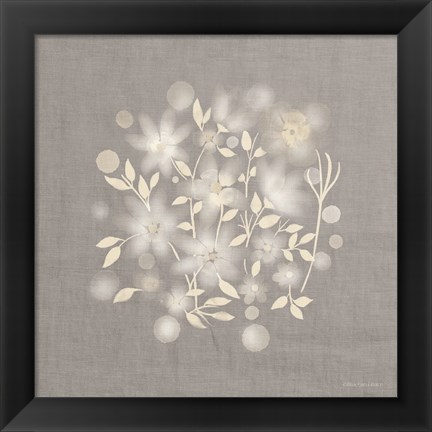 Framed Flower Bunch on Linen III Print