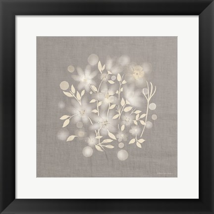 Framed Flower Bunch on Linen III Print