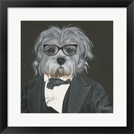 Framed Dog in Suit Print