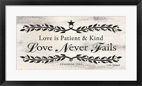 Framed Love is Patient Print