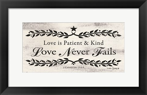 Framed Love is Patient Print