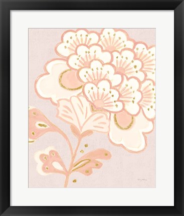 Framed Flora Chinoiserie V Textured Terra Print