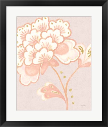 Framed Flora Chinoiserie IV Textured Terra Print