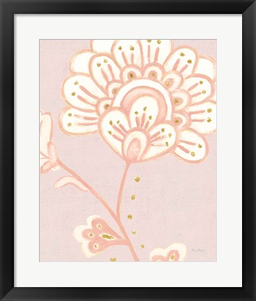 Framed Flora Chinoiserie III Textured Terra Print