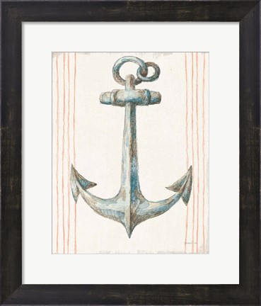 Framed Floursack Nautical V no Words Print