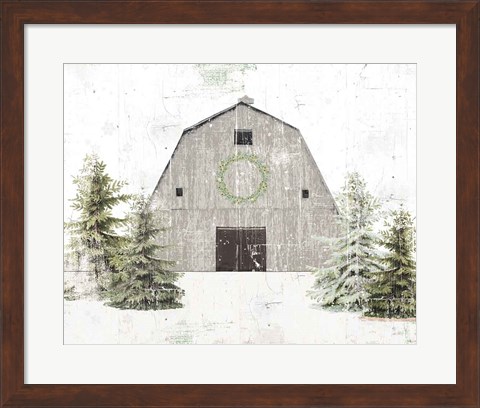 Framed Holiday Barn Print