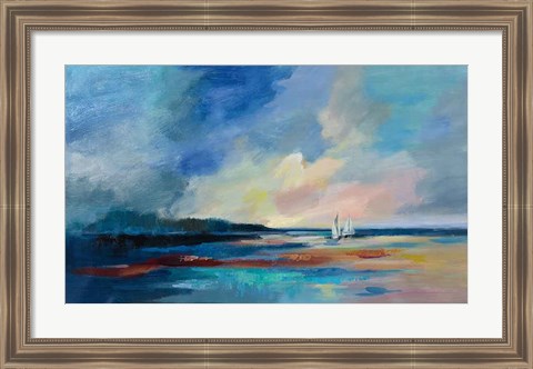 Framed Ultramarine Sea and Sky Print