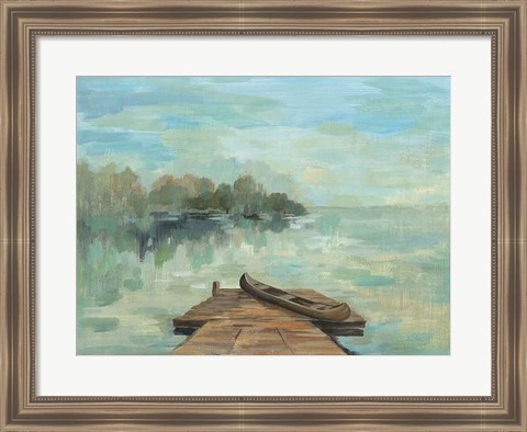 Framed Lakeside Retreat II no Wood Print