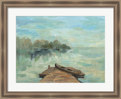 Framed Lakeside Retreat II no Wood Print