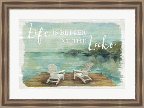 Framed Lakeside Retreat I Print