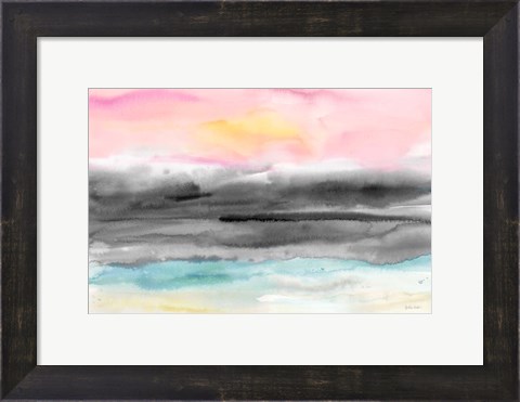 Framed Pink Sunset Abstract landscape Print