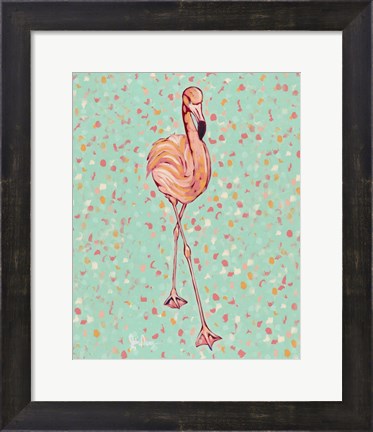 Framed Flamingo Portrait II Print