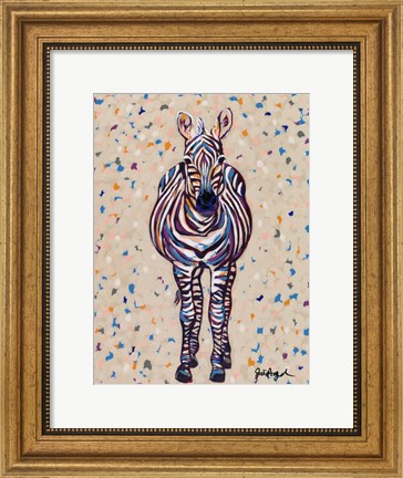 Framed Fruit Stripe Zebra Print