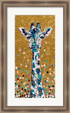 Framed Golden Girl Giraffe Print