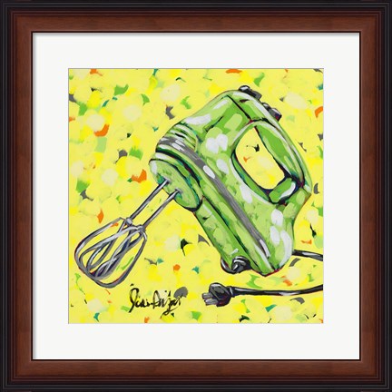 Framed Kitchen Sketch Mixer Print