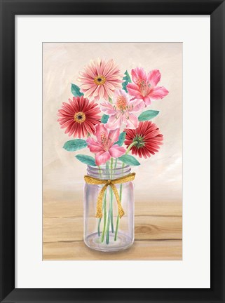 Framed Floral Jar II Print