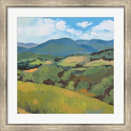 Framed Green Hills Square Print