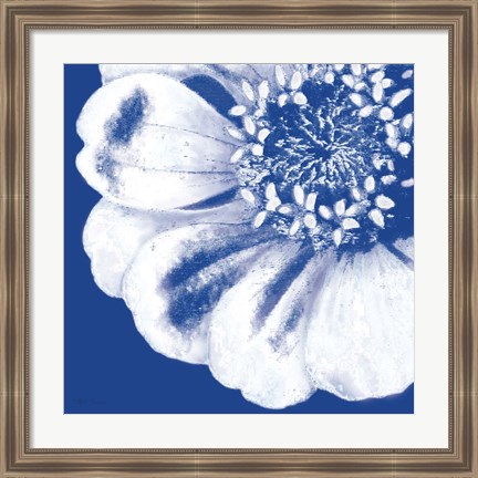 Framed Flower Pop blue II Print