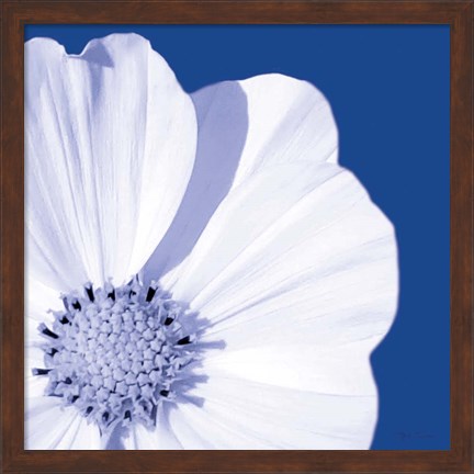 Framed Flower Pop blue III Print