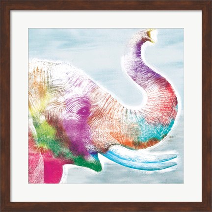 Framed Colorful Elephant Print