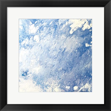 Framed Earth Blues Abstract square Print