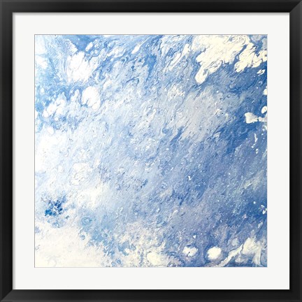 Framed Earth Blues Abstract square Print