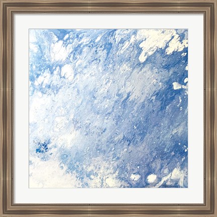 Framed Earth Blues Abstract square Print