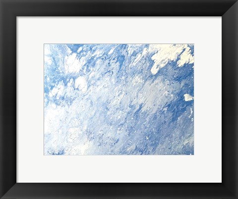 Framed Earth Blues Abstract landscape Print