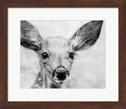 Framed Portrait of a Fawn Print