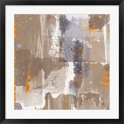 Framed Icescape Abstract Grey Gold IV Print