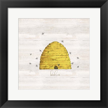 Framed Bee&#39;s Life V-Beehive Print