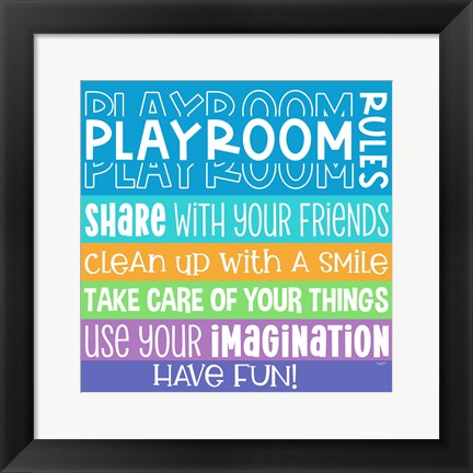 Framed Playroom Rules I Print