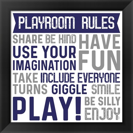 Framed Playroom Rules II Print