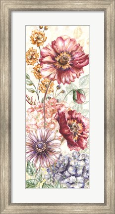 Framed Wildflower Medley Panel Cream I Print