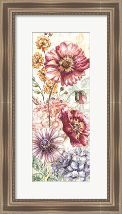 Framed Wildflower Medley Panel Cream I Print