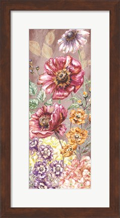 Framed Wildflower Medley Panel Gold II Print