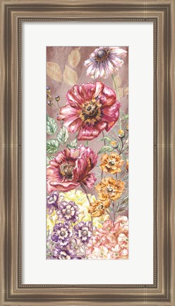 Framed Wildflower Medley Panel Gold II Print