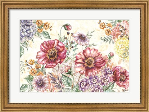 Framed Wildflower Medley Landscape Print