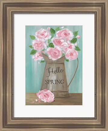 Framed Hello Spring Roses Print