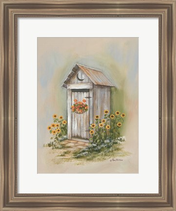 Framed Country Outhouse I Print